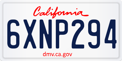CA license plate 6XNP294
