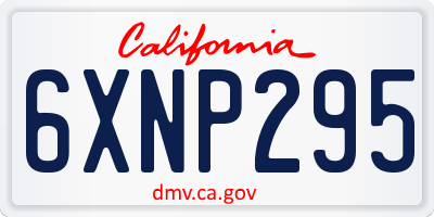 CA license plate 6XNP295