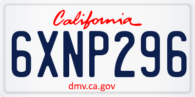 CA license plate 6XNP296