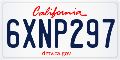 CA license plate 6XNP297