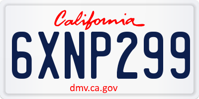 CA license plate 6XNP299