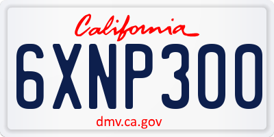 CA license plate 6XNP300