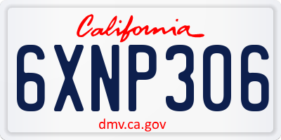 CA license plate 6XNP306