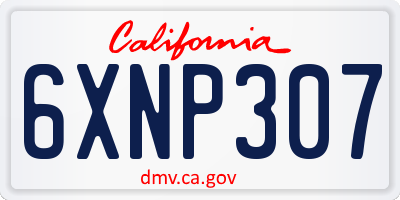 CA license plate 6XNP307