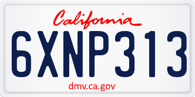 CA license plate 6XNP313