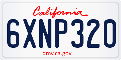 CA license plate 6XNP320