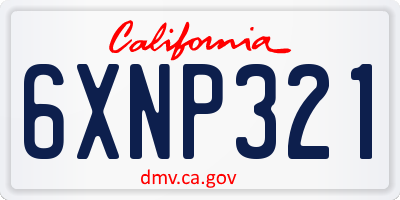CA license plate 6XNP321