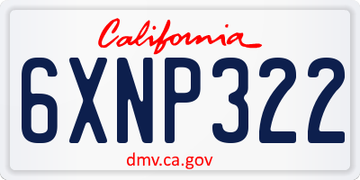 CA license plate 6XNP322