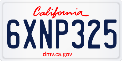 CA license plate 6XNP325