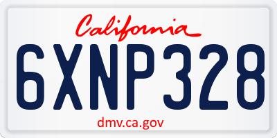 CA license plate 6XNP328