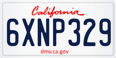 CA license plate 6XNP329