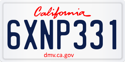 CA license plate 6XNP331