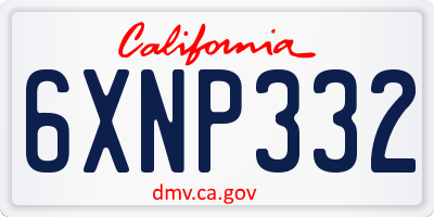 CA license plate 6XNP332