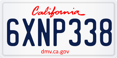CA license plate 6XNP338