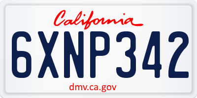 CA license plate 6XNP342