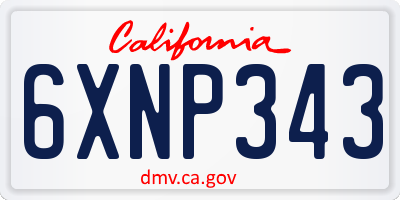 CA license plate 6XNP343