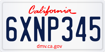 CA license plate 6XNP345