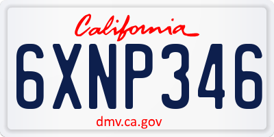CA license plate 6XNP346