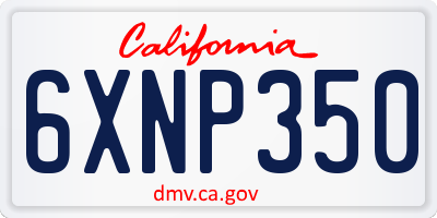 CA license plate 6XNP350