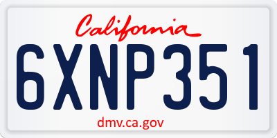 CA license plate 6XNP351