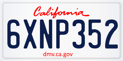 CA license plate 6XNP352