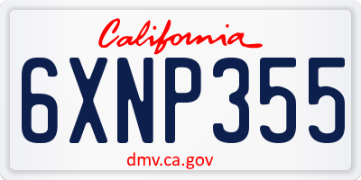 CA license plate 6XNP355