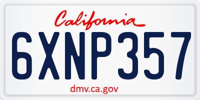 CA license plate 6XNP357
