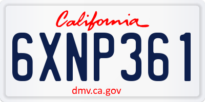 CA license plate 6XNP361