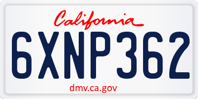 CA license plate 6XNP362