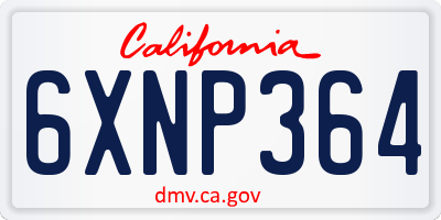 CA license plate 6XNP364