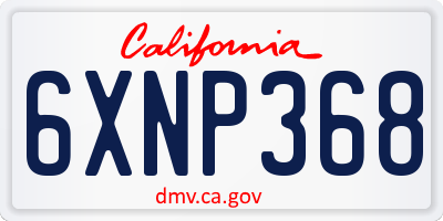 CA license plate 6XNP368