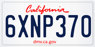 CA license plate 6XNP370