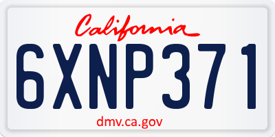 CA license plate 6XNP371
