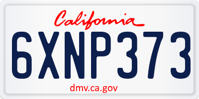 CA license plate 6XNP373