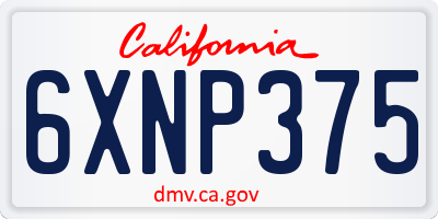 CA license plate 6XNP375