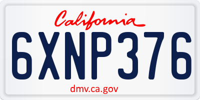 CA license plate 6XNP376
