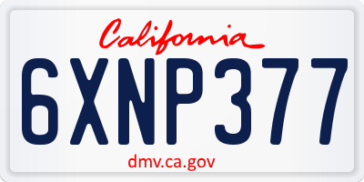 CA license plate 6XNP377
