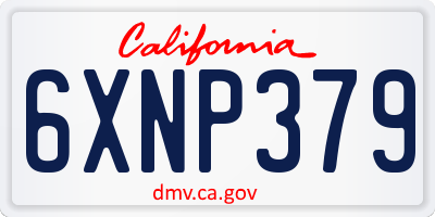CA license plate 6XNP379