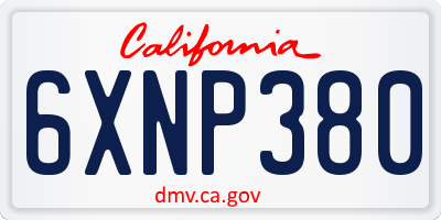 CA license plate 6XNP380