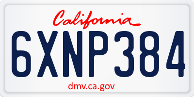 CA license plate 6XNP384