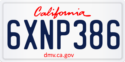 CA license plate 6XNP386