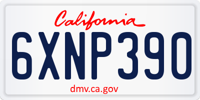 CA license plate 6XNP390