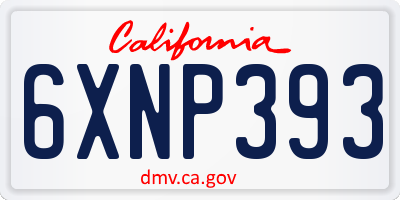 CA license plate 6XNP393