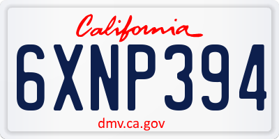 CA license plate 6XNP394
