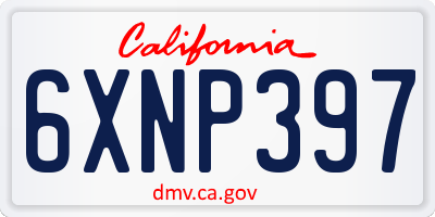 CA license plate 6XNP397