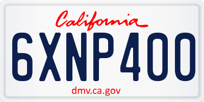 CA license plate 6XNP400
