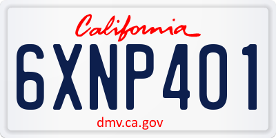 CA license plate 6XNP401
