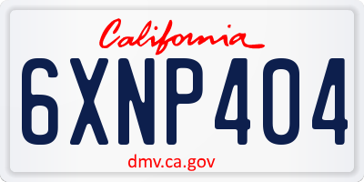 CA license plate 6XNP404