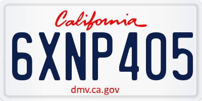CA license plate 6XNP405