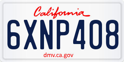 CA license plate 6XNP408